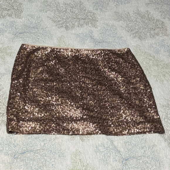 Gold sequined mini skirt